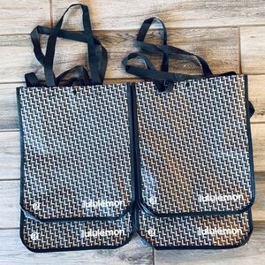 NWOT Lululemon Reusable Tote Bags Lot of 4 4 (4 Large) Grey Chevron